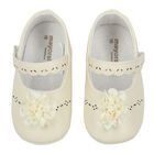 Baby Girls Ivory Flower Pre Walker Shoes, 1, hi-res